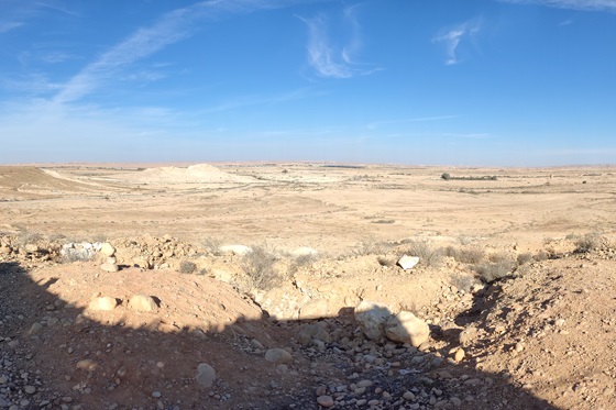 התצפית במצפה דביר מור, אל מול תל ניצנה - פיתחת ניצנה